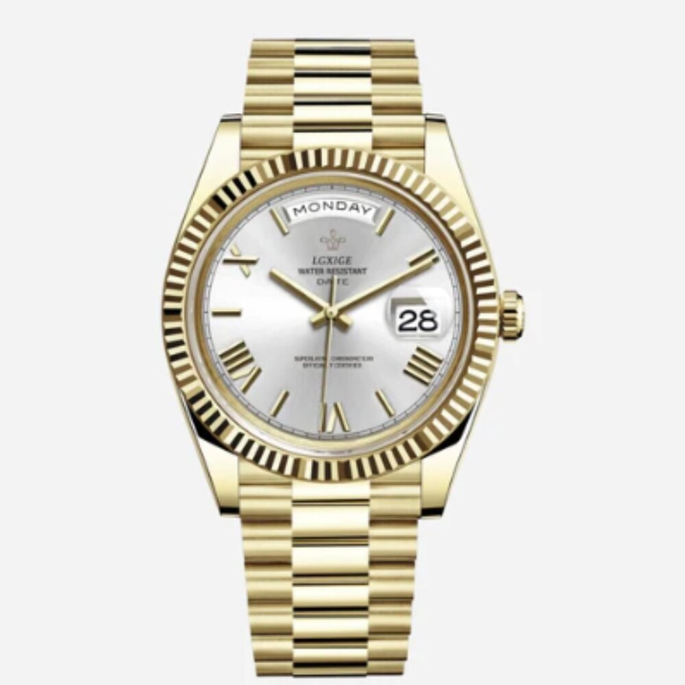 Santos Gold Pearl Men’s Watch – 40mm Gold Stainless Steel – Brand New